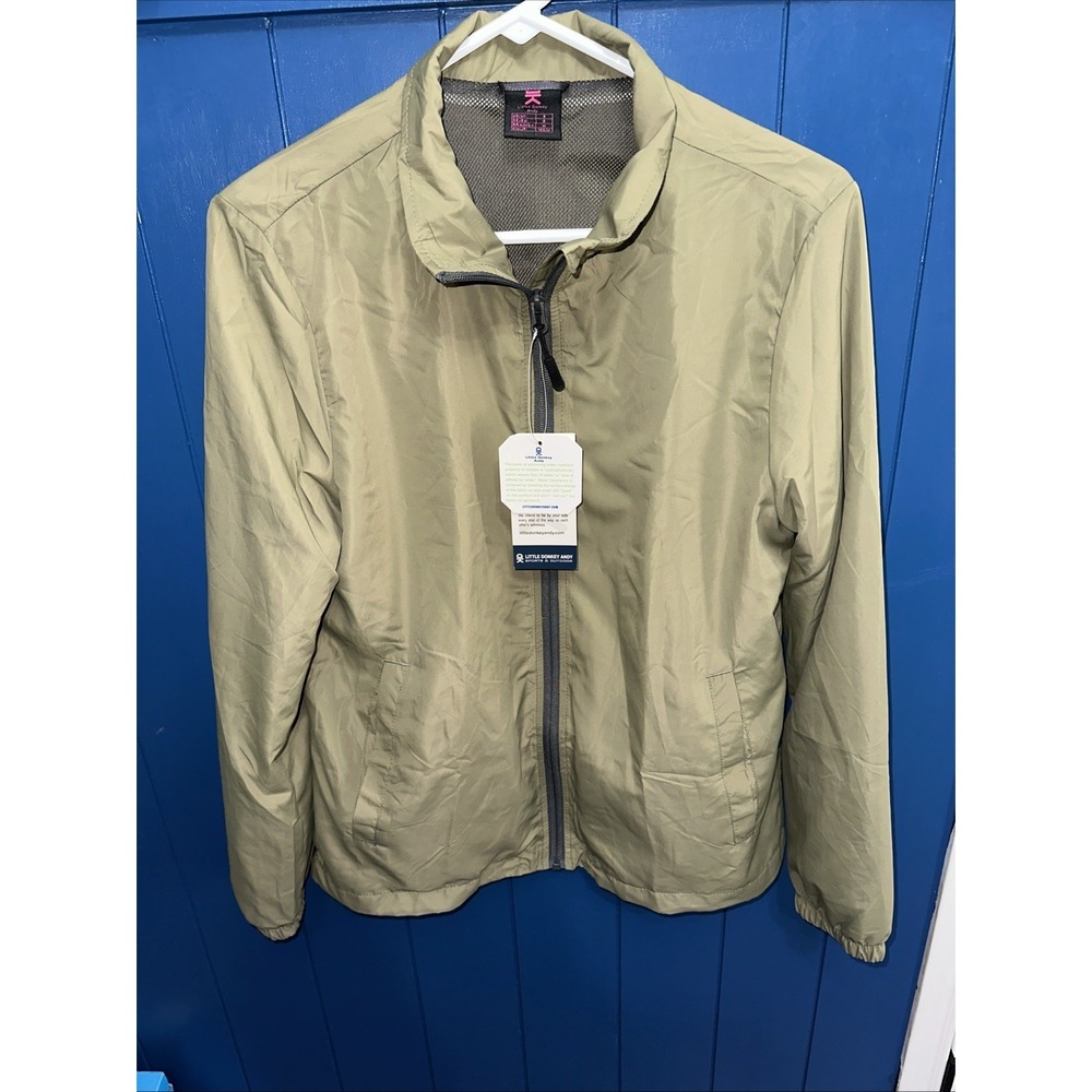 Little donkey Andy men's running windbreaker jacket Olive small activewear